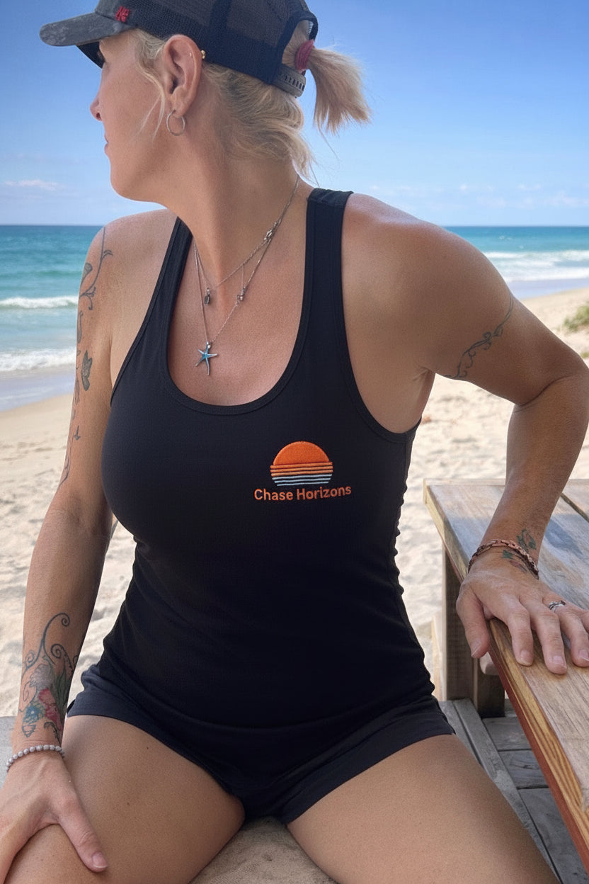 Women's Mali Racerback Regular fit Chase Horizons printed Tee