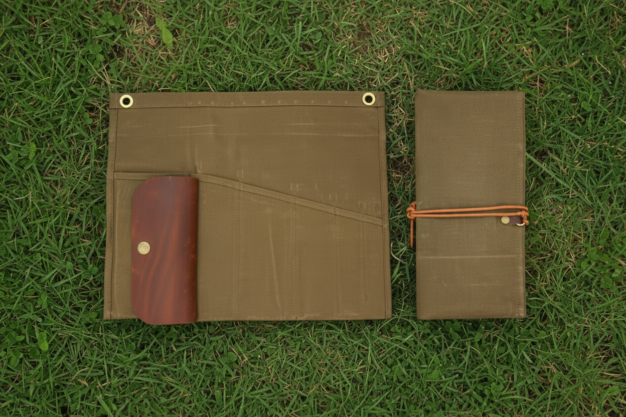 Oil Wax Canvass Tool/Utensil Roll Bag